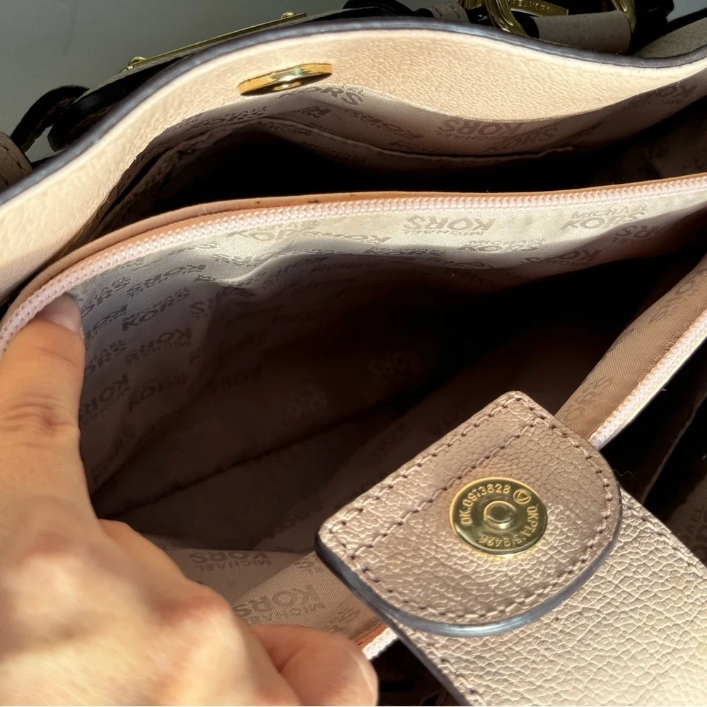 MICHAEL KORS HAMILTON Leather Pink Chain Satchel Crossbody Handbag